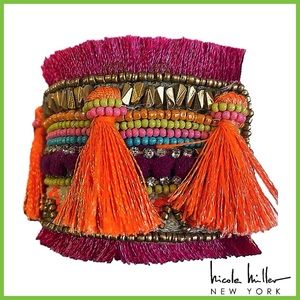 Nicole Miller Orange Pink Multi Bohemian Bracelet